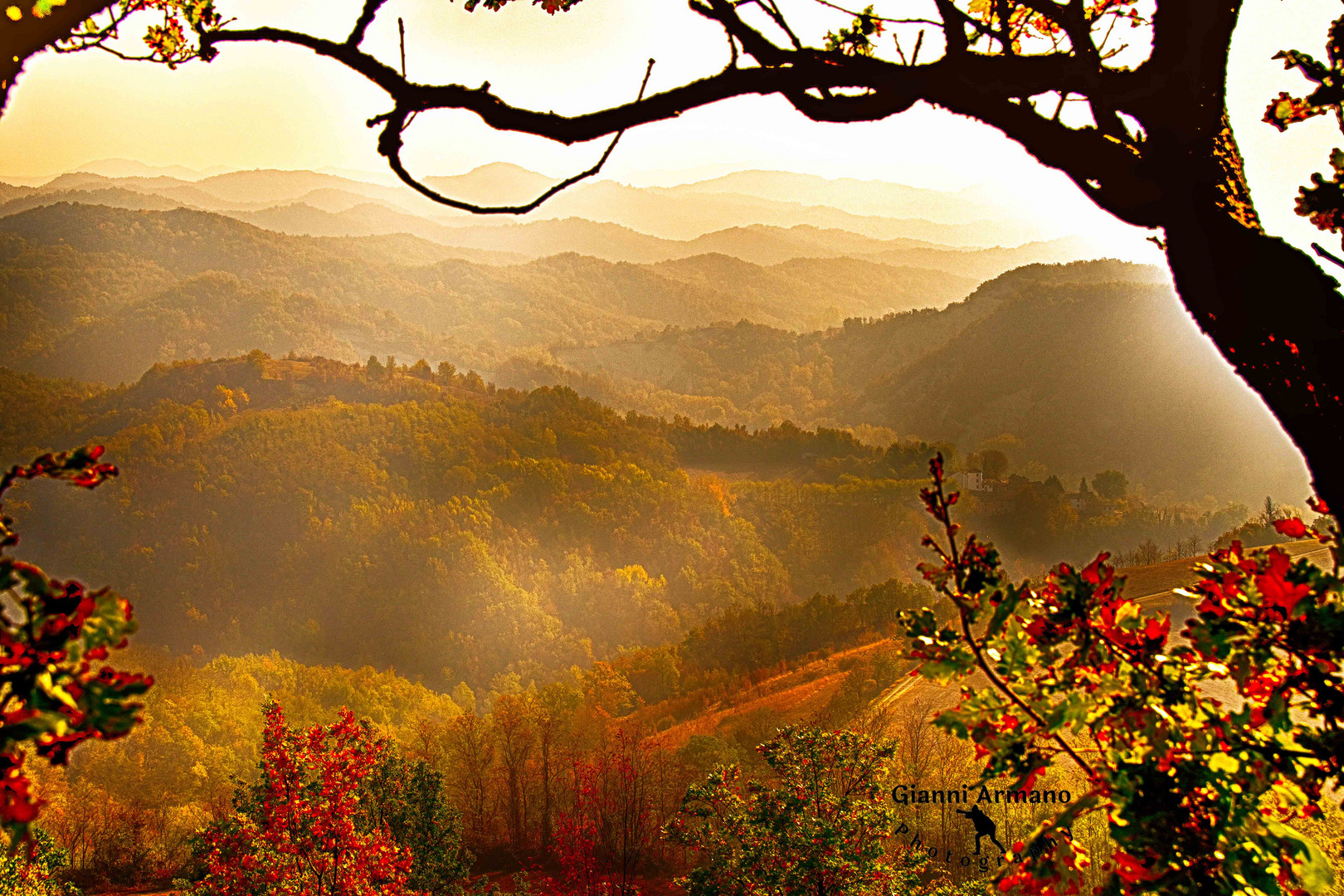 Colli tortonesi, colori del panorama, Sarezzano, Tortona, Alessandria, Piemonte, Italia 