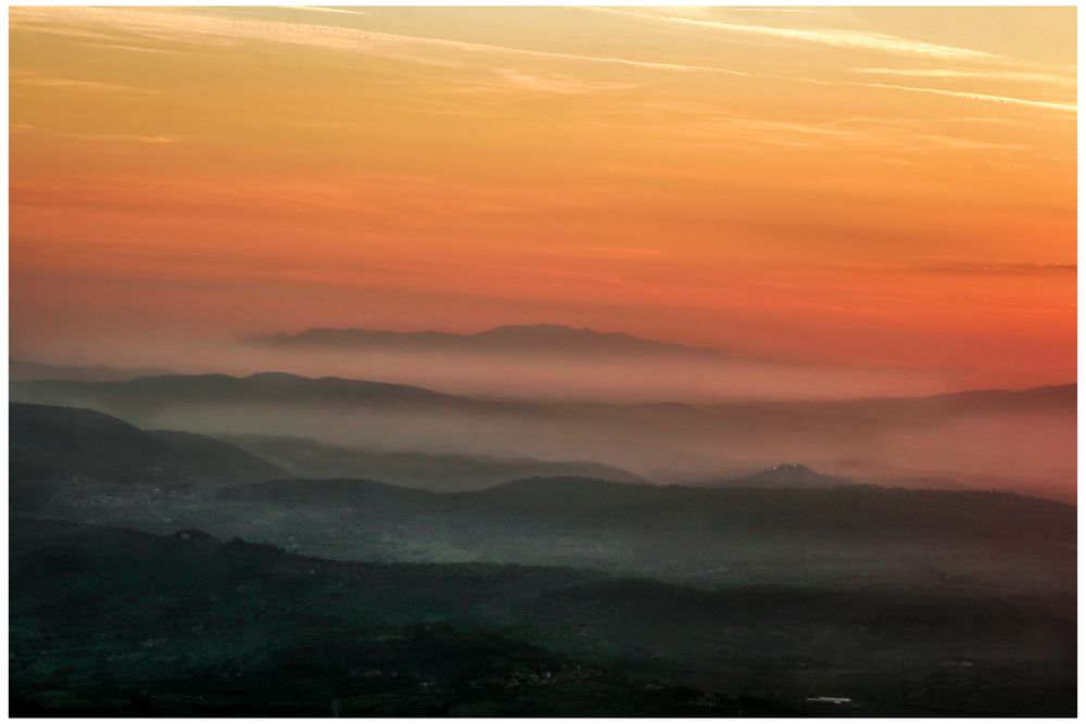 Colline toscane al tramonto