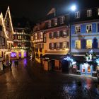 Colmar im Elsass bei Nacht an Weihnachten