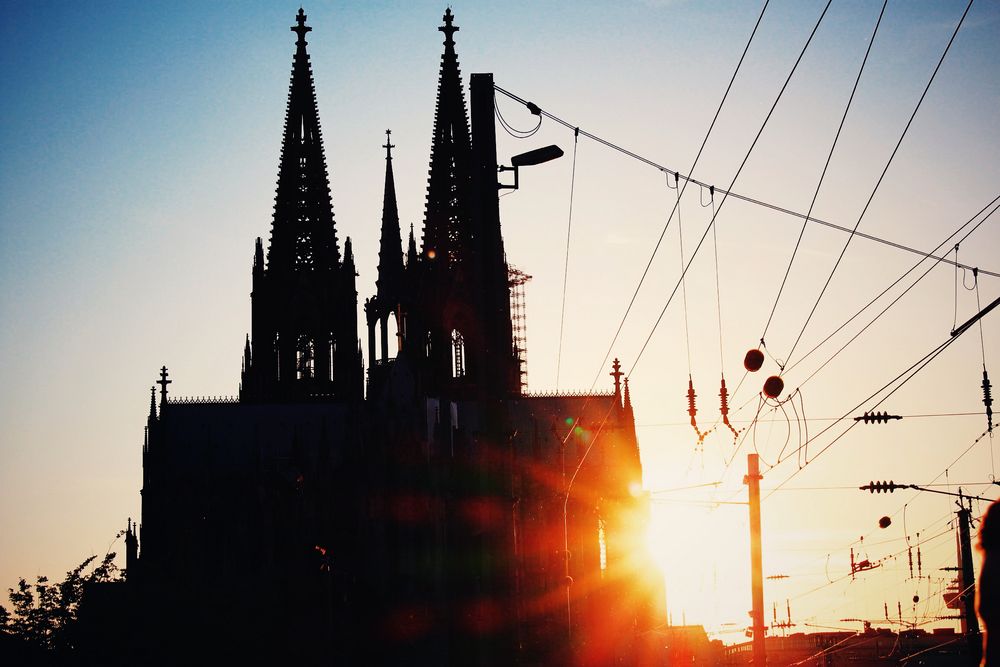 cologne cathedral - sunset.