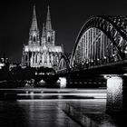 Cologne Dom by night B&W