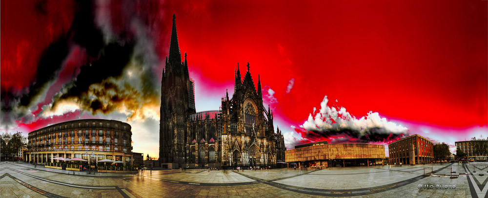 Cologne in red