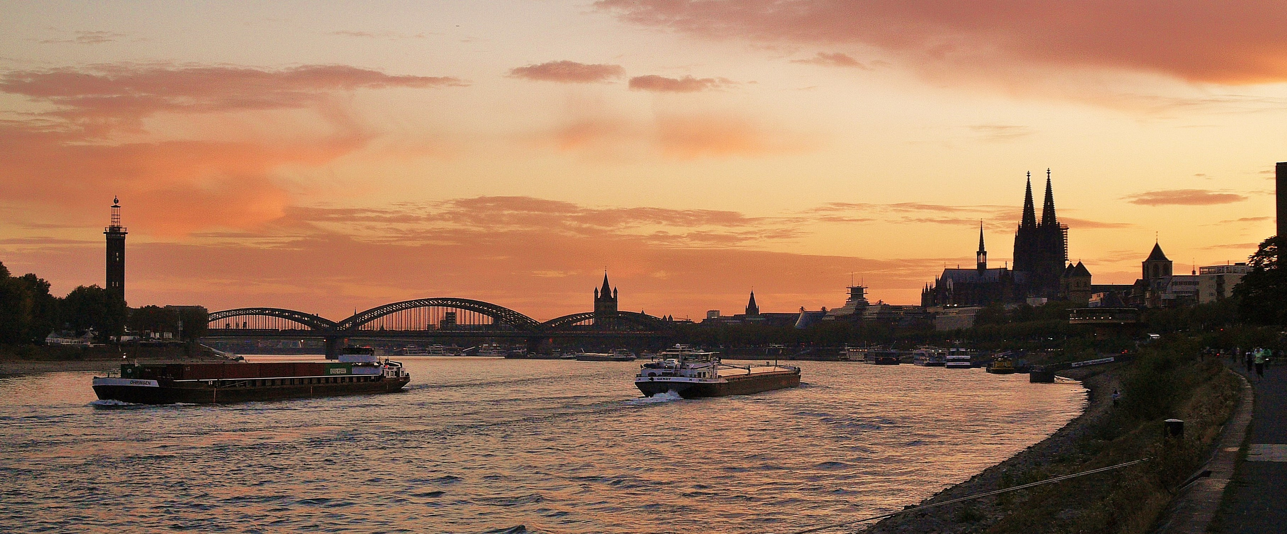 Cologne Panorama - Abendstimmung am Rhein (Version II)