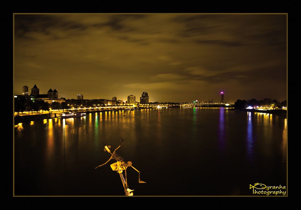 Cologne Rhein Night Skyline