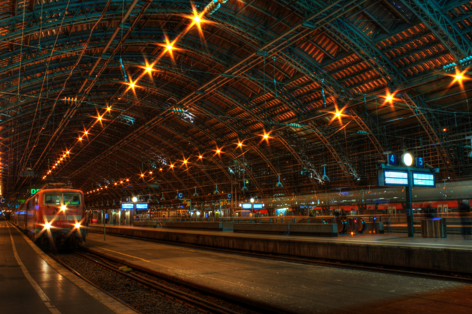 Cologne Train Station at night