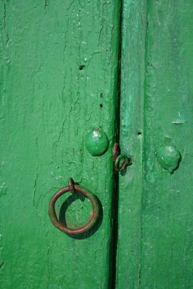 Color verde puerta