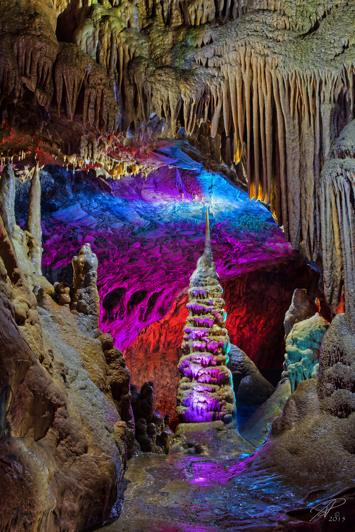 .colored cave.