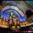 Colorful basilica in Montreal