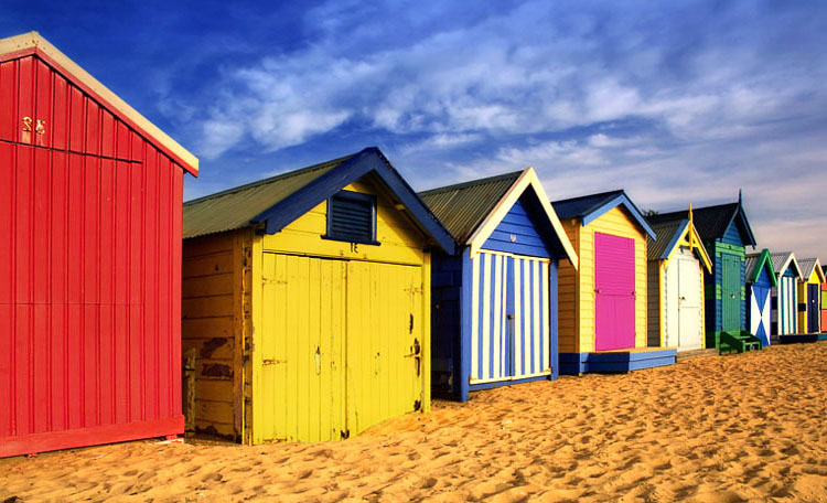 Colorful bathing houses