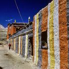 Colorful house facades in Mustang city