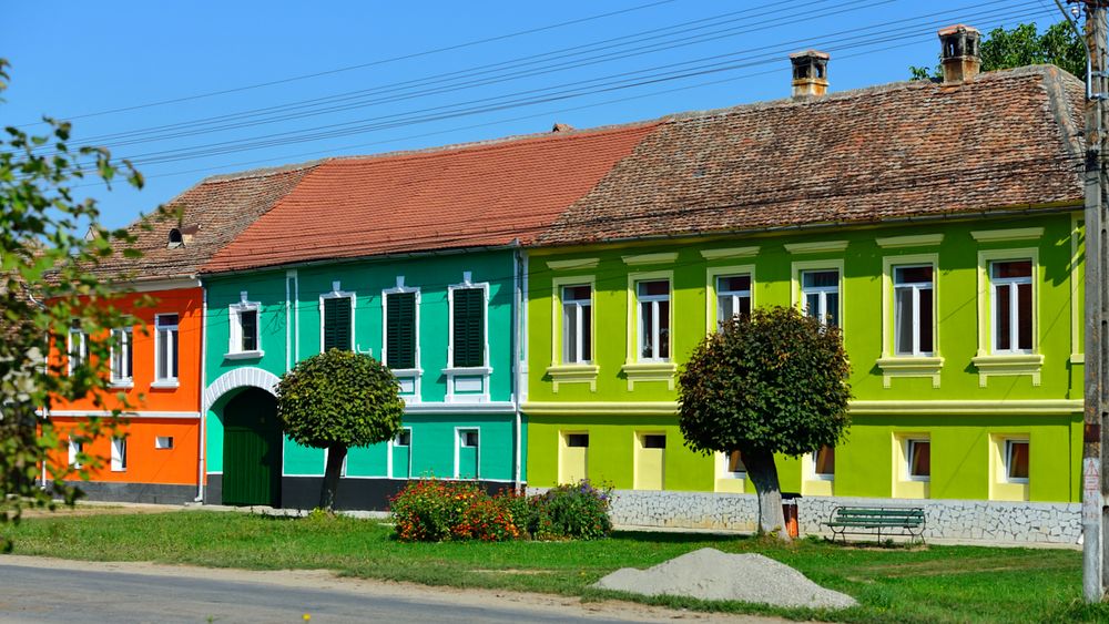 colorful houses in romania