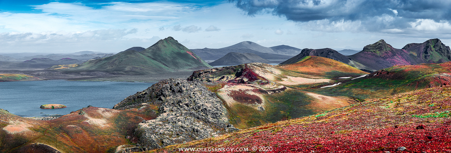 Colorful rainbow volcanic Landmannalaugar mountains in Iceland