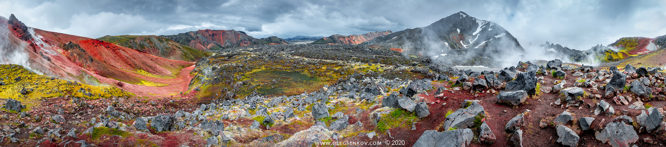 Colorful rainbow volcanic Landmannalaugar mountains in Iceland