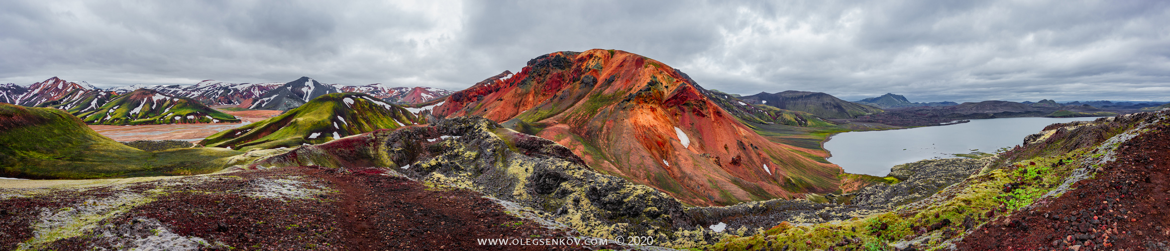 Colorful rainbow volcanic Landmannalaugar mountains in Iceland