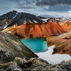 Colorful rainbow volcanic Landmannalaugar mountains in Iceland