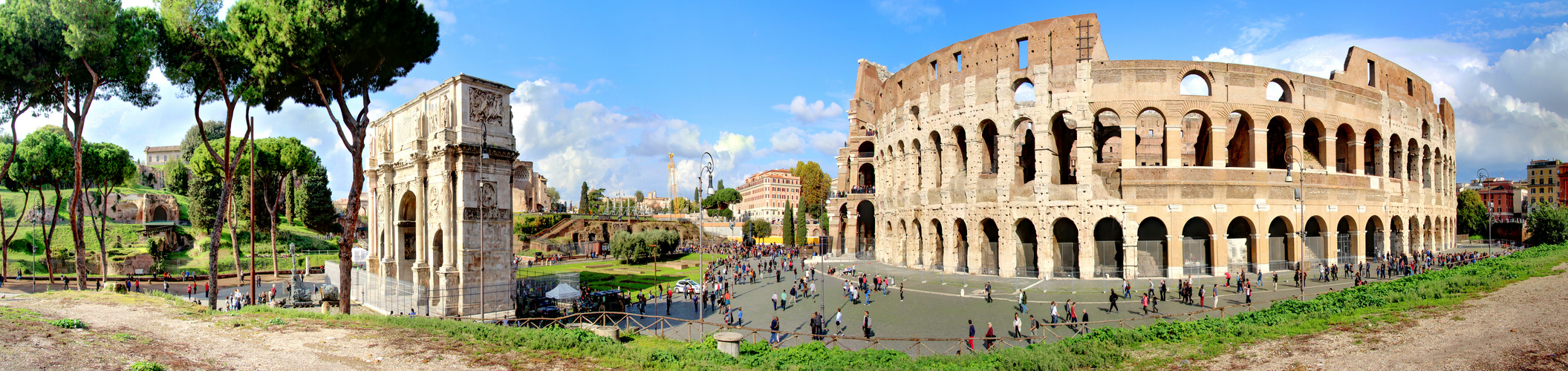 Colosseum_Panorama of  Rome, Italy