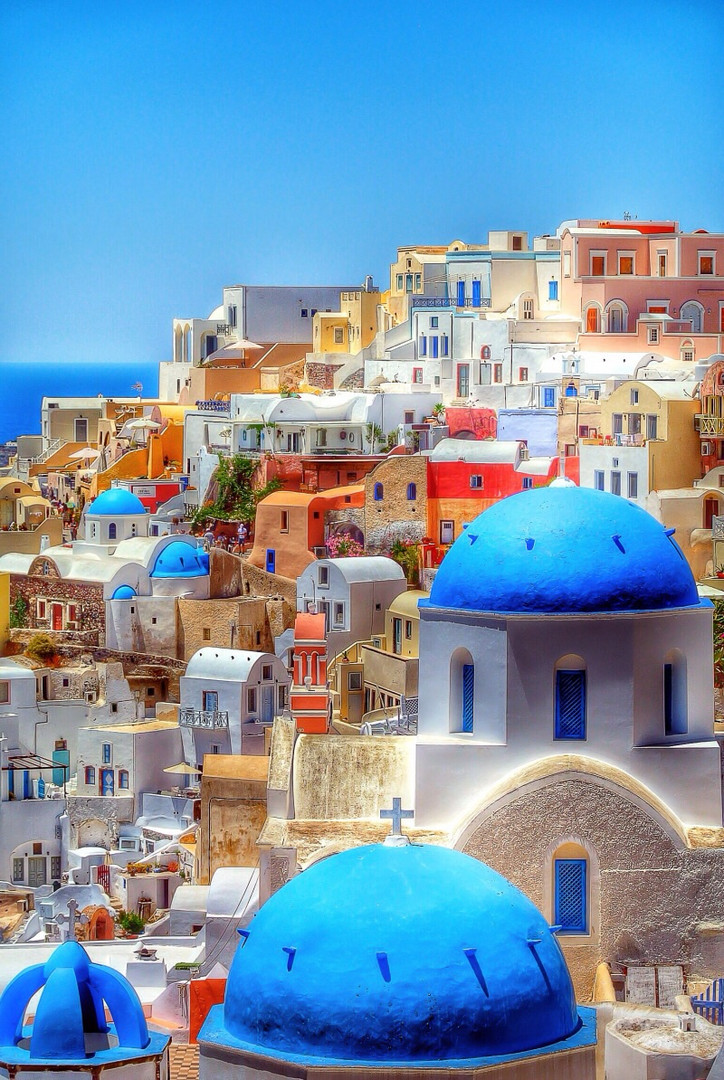 Colourful houses on Santorini