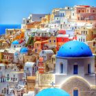 Colourful houses on Santorini