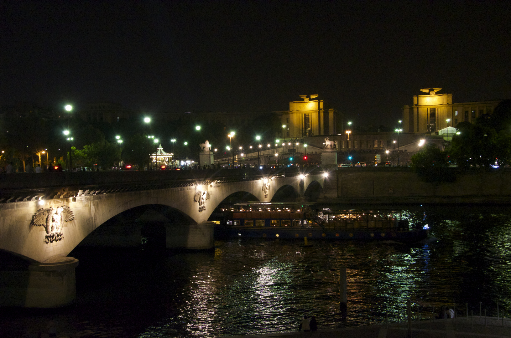 Colourful Paris at night