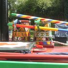 Colourful pots on a narrowboat