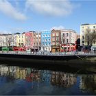 Colourful view across the Liffey