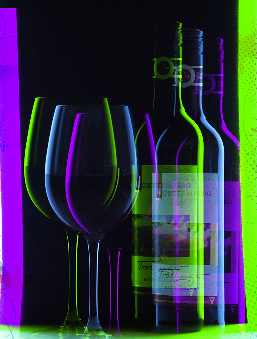 Colourful wineglas