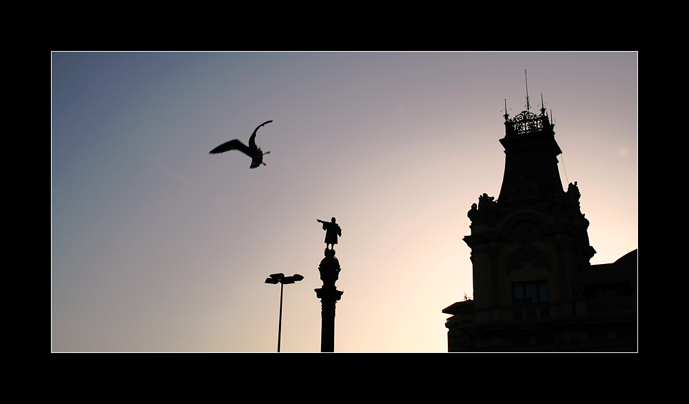 Columbus Monument in Abendstimmung