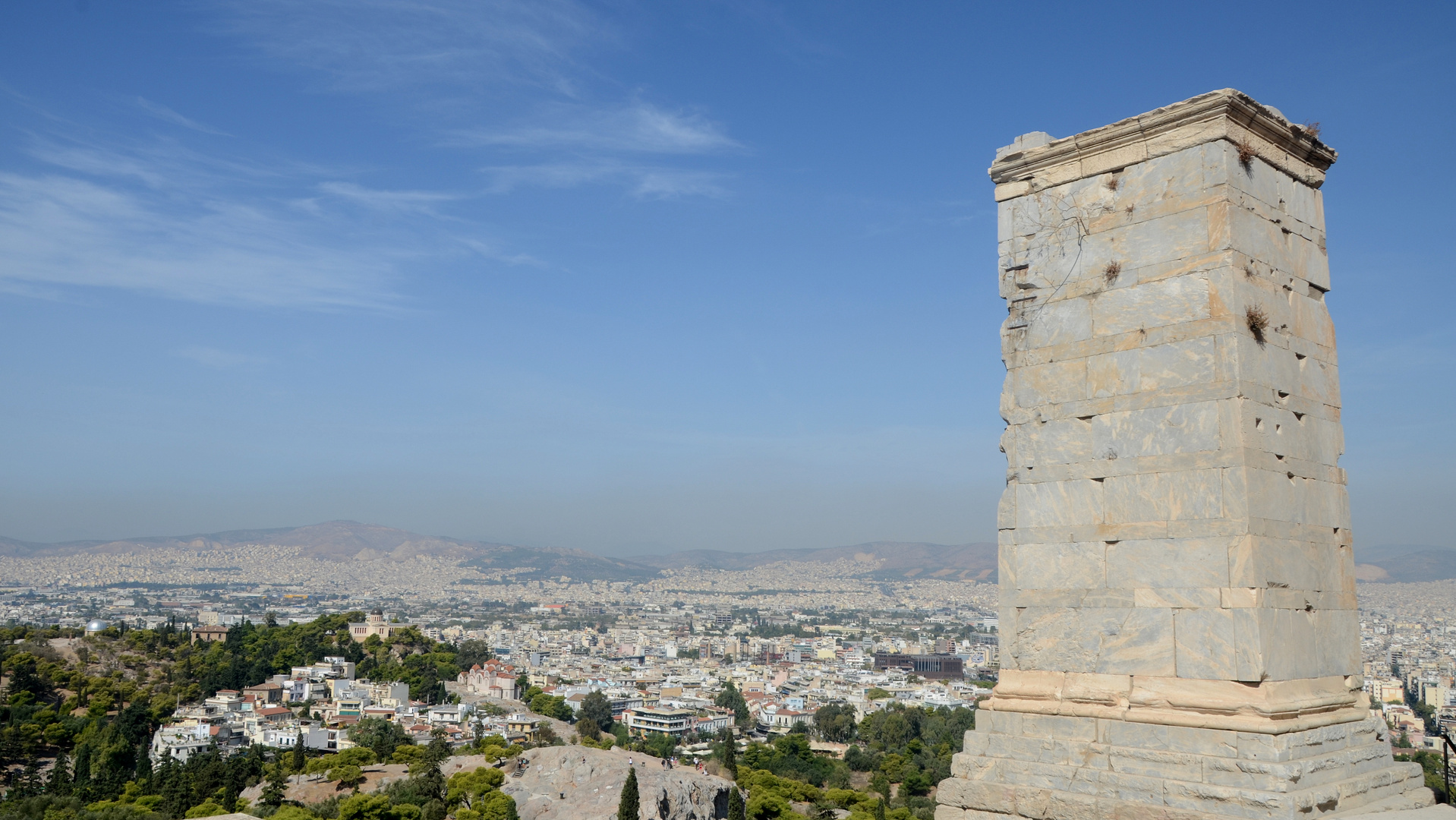 Columna de Agripa. Atenas Vista sur oeste