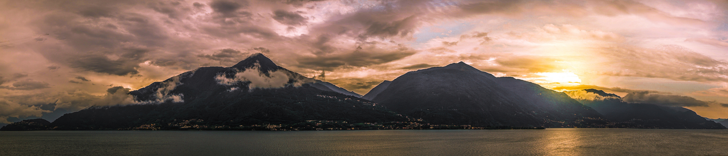 Comer See 1: Sonnenuntergang mit Drama