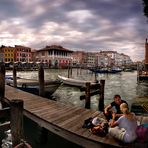 comiendo frente al GRAN CANAL. VENECIA