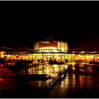 Commercial temple by night.