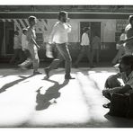 commuters and a waiter