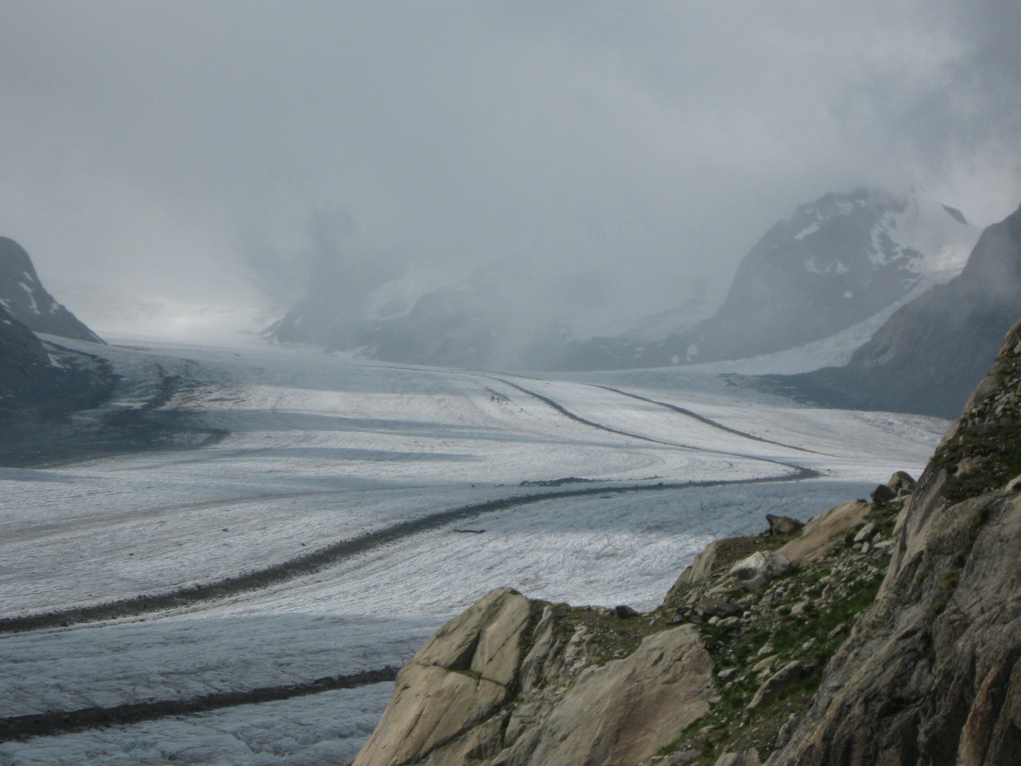 Concordiaplatz am Aletschgletscher (Wallis, Schweiz)