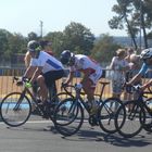 Concurrents aux 24 Heures vélo sur le circuit mythique du Mans les 27 et 28 août 2022.