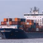 Container Ship  EMPIRE on Kiel - Canal, Germany. 