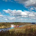 Container vessel on Kiel Canal, Germany