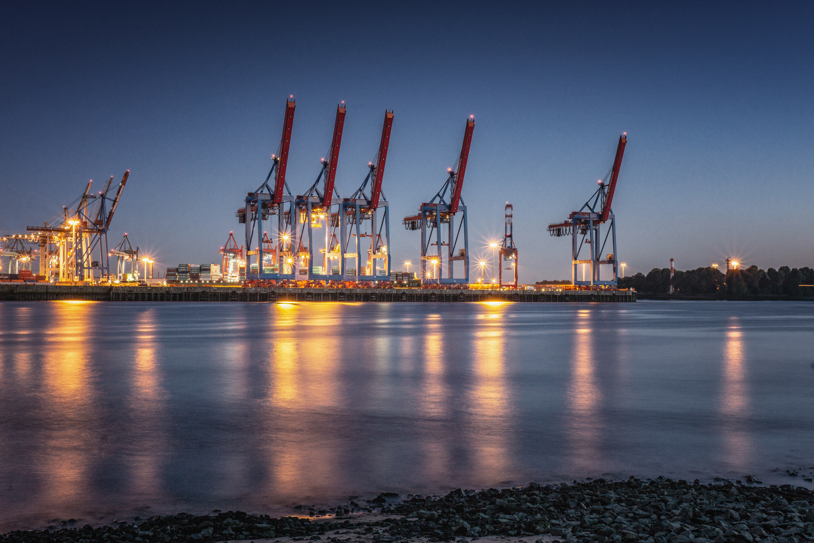 Containerbrücken im Hamburger Hafen 