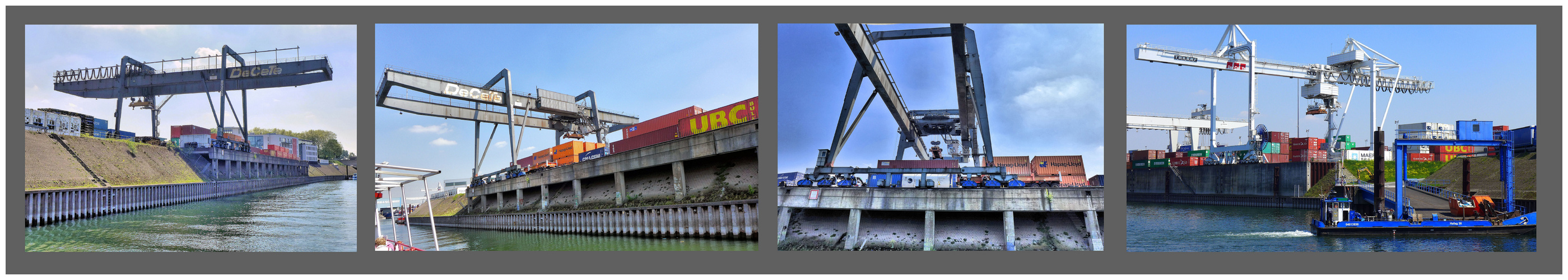 Containerladeplatz im Duisburger Hafen