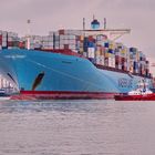Containerriese Wendemanöver Hafen Hamburg
