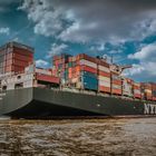 Containerschiff auf der Elbe