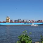 Containerschiff auf der Elbe