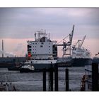 Containerschiff beim Anlegen