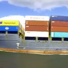 Containerschiff Calisto im NO-Kanal (Panoramaufnahme)