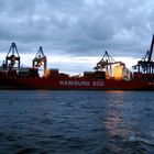 Containerschiff im Hamburger Hafen