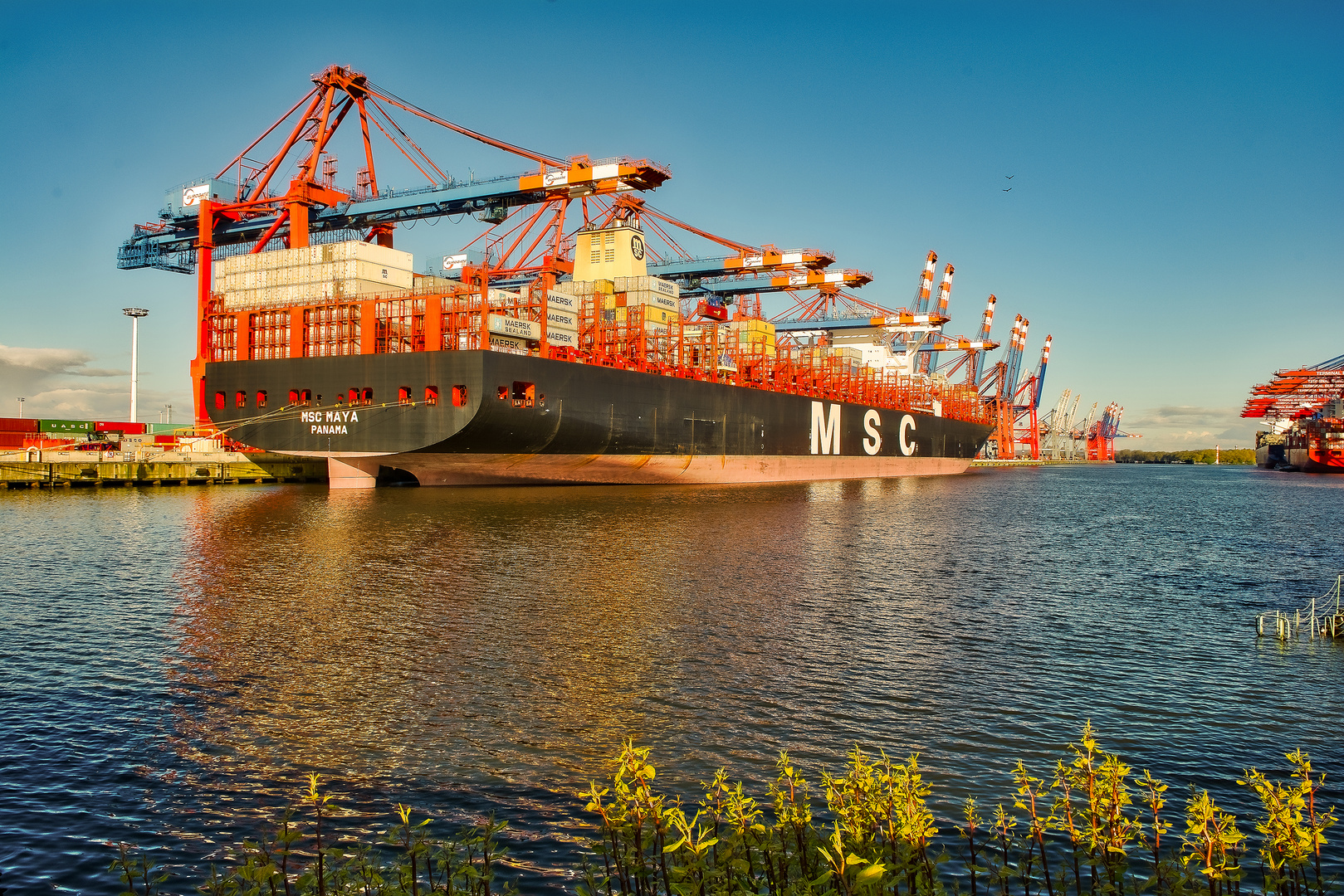 Containerschiff im Waltershofer Hafen