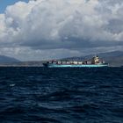 Containerschiff in der Straße von Gibraltar - 2016