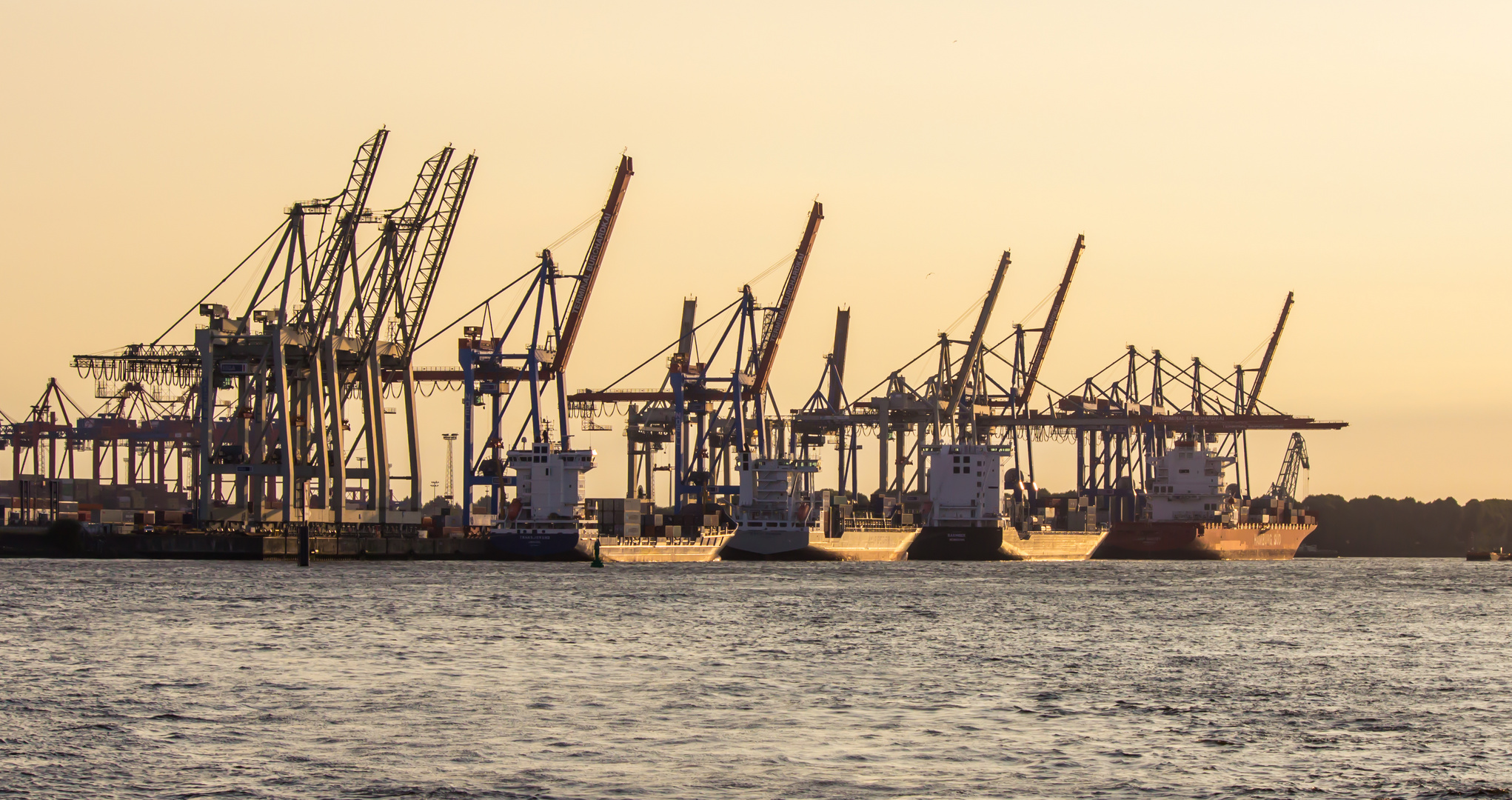 Containerschiffe in Hamburg