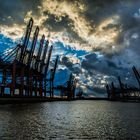 Containerterminal am abend supersonne