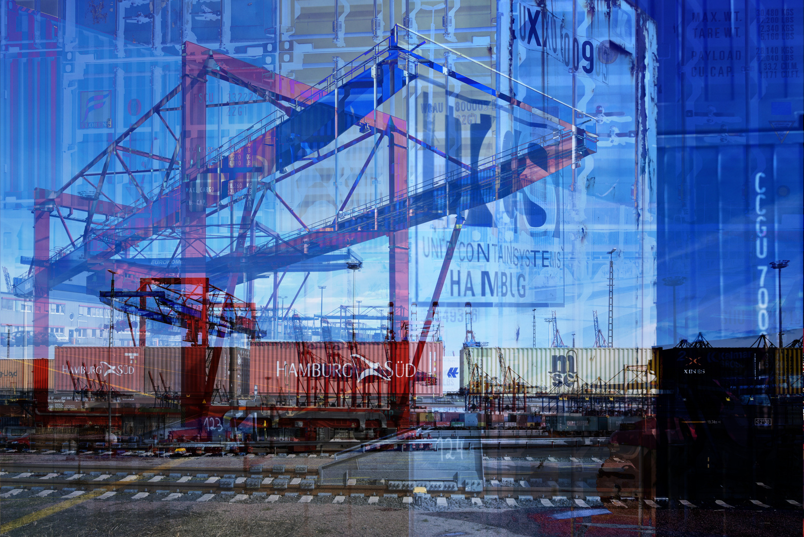  Containerumschlag  Foto Bild world hamburg composing 