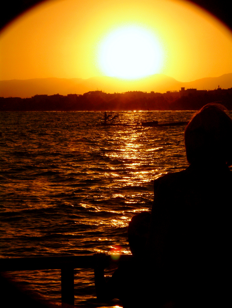 Contemplando el atardecer